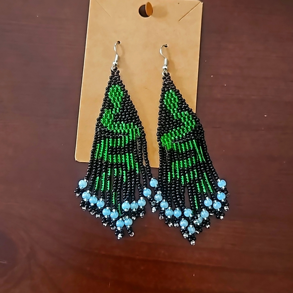 Handwoven beaded earrings